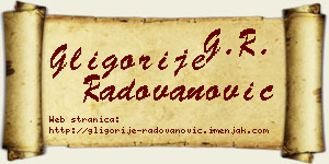 Gligorije Radovanović vizit kartica